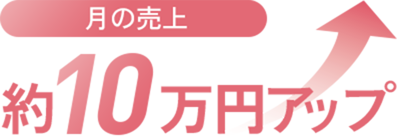 月の売上約10万円アップ
