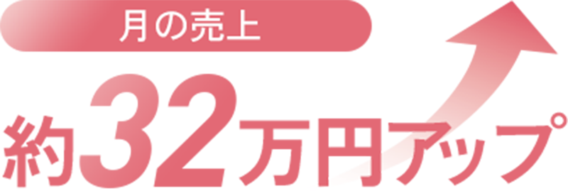 月の売上約32万円アップ